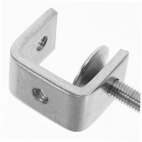 Close-up of silver metal C-clamp, part of Two Pack Heavy Duty Clamps For Woodworking Quick And Secure C Clamps For Small To Large Materials Portable