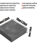 Heavy Duty Carbon Graphite Block For Electrolysis Electrode 110 X 110 X 30 Mm 99.9 Percent Purity shown with dimensions