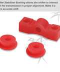 Red shifter stabilizer bushing kit for Civic CRX Del Sol 1988 2000 crisper shifts tighten up linkages smoother gear transitions