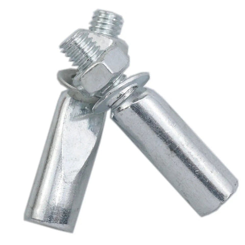 4 Pack Silver Crank Cotter Pins 9.5x40mm Wedge Center Pins For Mountain Bikes And Road Bikes, shown with nuts and washers.
