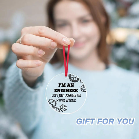 Mechanical Engineer Ornament Gift For Engineers And Engineering Students Christmas Decor Keepsake With Lanyard And Velvet Pouch