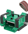 Robust 1850 Watt Dual Head Bench Grinder And Belt Sander Station With Adjustable 12000 Rpm Motor And Twenty Premium Abrasive Belts lid and two belts.