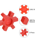 Eight red urethane L99/L100 jaw coupling inserts for L-jaw couplers
