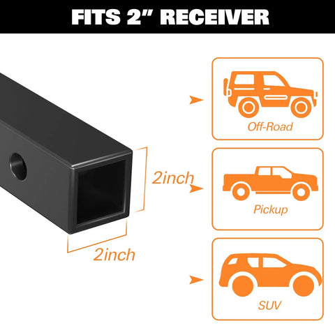 53 Inches by 19 Inches Hitch Cargo Carrier Basket With 500 Lb Capacity, diagram showing 2 inch receiver compatibility
