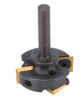 Versatile WALFRONT Slab Flattener Router Bit For Hardwood And Plywood With 1/4 Inch Shank And 1 3/8 Inch Cutting Diameter, showcasing tungsten blades.