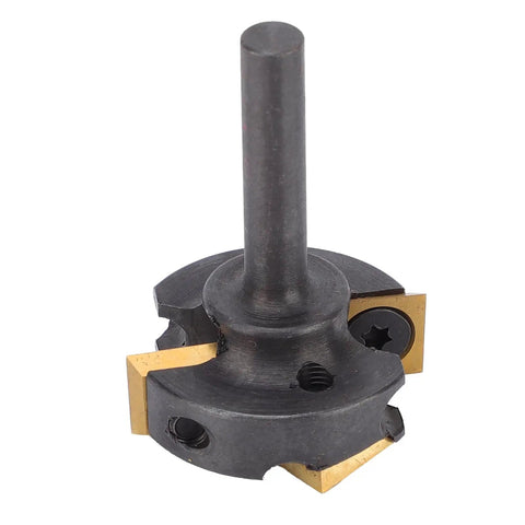 Versatile WALFRONT Slab Flattener Router Bit For Hardwood And Plywood With 1/4 Inch Shank And 1 3/8 Inch Cutting Diameter, showcasing tungsten blades.