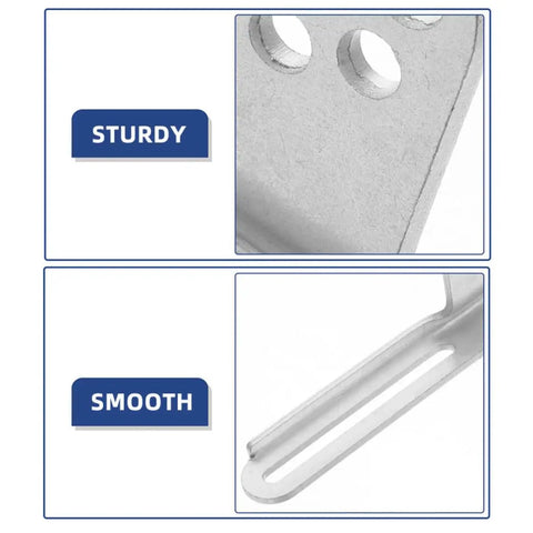 Three Pack Y-223 Refrigerator Door Hinge Kit In Galvanized Steel Silver, close-up of sturdy smooth hinge plate
