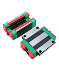 Beefy HGR25 Linear Rail Slide Block Combo For Dual Axis CNC Projects, Two Carriage Styles, Four Carriages, Heavy Duty Build For Engraving And Routing, Flexible Mounting, Wide Length Options For Big DIY Machining, two HGR25 bearing blocks