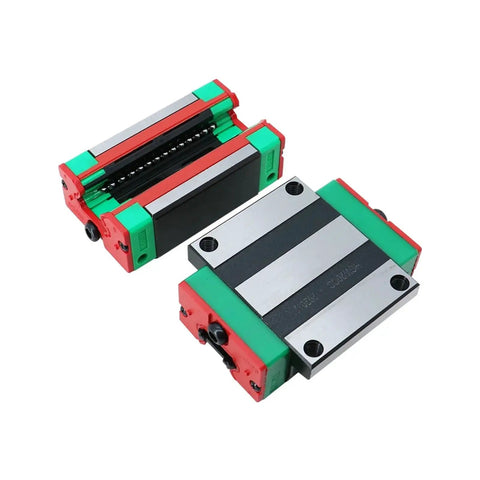 Beefy HGR25 Linear Rail Slide Block Combo For Dual Axis CNC Projects, Two Carriage Styles, Four Carriages, Heavy Duty Build For Engraving And Routing, Flexible Mounting, Wide Length Options For Big DIY Machining, two HGR25 bearing blocks
