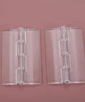 Two Pack Clear Acrylic Folding Hinges For Furniture Cabinets Jewelry Boxes 65 By 40mm Mini Hinge Hardware Set