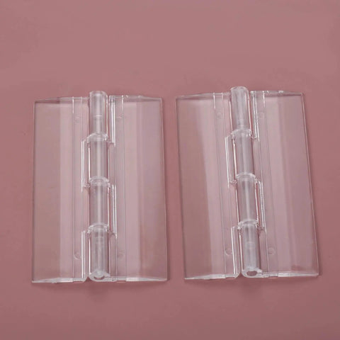 Two Pack Clear Acrylic Folding Hinges For Furniture Cabinets Jewelry Boxes 65 By 40mm Mini Hinge Hardware Set