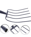 Handheld Manure Fork for Lawn Care and Farm Work Heavy Duty Iron Grass Fork with Five Point Design Easy Clean Up and Waste Removal