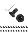 Top Shelf M2x4 Flat Head Socket Cap Screws 100 Pack Heavy Duty Carbon Steel Hex Drive Machine Bolts Grade 10.9 with hex key.