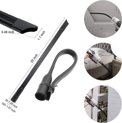 9 Piece Vacuum Attachment Kit With One And A Quarter Inch To One And Three Eighths Inch Hose Adapter, Dyson V6 Compatible Crevice Tool