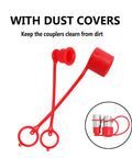 Red dust covers for Three Eighths Inch NPT Flat Face Hydraulic Quick Disconnect Coupling For Skid Steer Bobcat ISO 16028