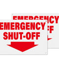 2 Pack Aluminum Tough As Nails Emergency Shut Off Signs 10 By 7 Inches Waterproof And Durable High Visibility for safety use