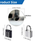 Dimensions of Dual Lock Outdoor Faucet Lock Kit With 2 Padlocks, Stainless Steel Lock For Hose Bib And Gate Valve, showing measurements.