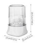 Portable Underwear Washer Mini Compact Laundry Device Built In Rechargeable Battery 20.3 cm tall, 13 cm wide, clear design.