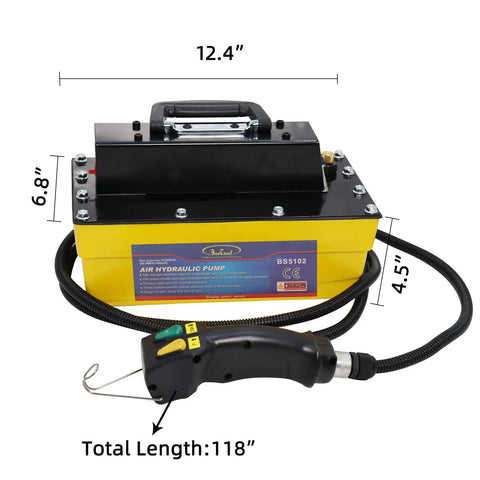 Heavy Duty 10,000 PSI Air Hydraulic Pump With Wireless Remote Control and Half Gallon Oil Reservoir for Smooth No Sweat Operation on Job Sites Rock Solid Build and Effortless Handling for Any Project