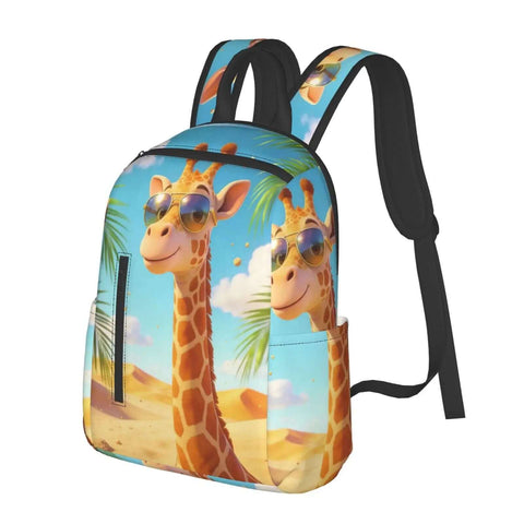 Cool Giraffe Desert Print Sunglasses Dual-Shoulder Backpack, Lightweight Laptop Daypack With Big Capacity for Work Travel Hiking School
