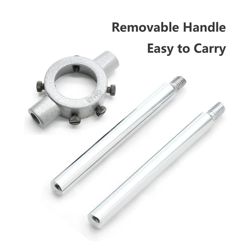 Round Die Stock Handle Wrench for Threading, Adjustable Die Wrench Holder, Heavy Duty Tool Steel Chrome Plated, 55mm Round Die Stock Tool