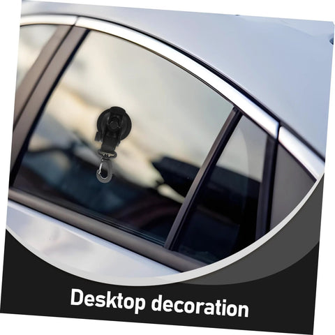 Heavy Duty Cup Hooks 4 Pack With Suction Anchors For Camping And Outdoor Travel, installed on car window