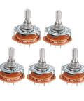 Five Pieces 1 Pole 12 Position Rotary Switch With 6mm Knurled Shaft 13 Pin Band Selector in metal and plastic for DIY electronics projects