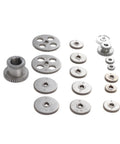 Shop Ready Precision Matched Duplex Gear Set for Mini Metal Lathe Gray Iron Replacement Hardware 18 Tooth Variety Pack assorted gears arrangement.