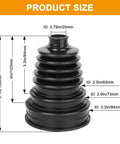 Diagram showing sizes for CV Axle Boot Repair Kit Universal Fit Silicone Stretchable Protective Cover for 19mm to 34mm Shafts Cars SUVs ATVs
