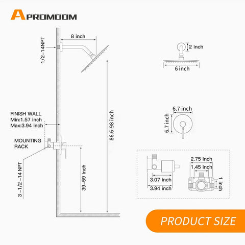 Sleek Matte Black Shower Head And Faucet Trim Kit Featuring Six Inch High Pressure Rainfall Spray And Smooth Single Handle Mixer Valve For Major Bathroom Glow Ups