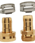 Heavy Duty 5/8 Inch Brass Hose Connector Repair Kit With Clamps, Heavy Duty Leak-Proof And Rust Resistant Garden Hose Fittings That Fit Standard Hose For Quick Fixes Around The Yard Or Home