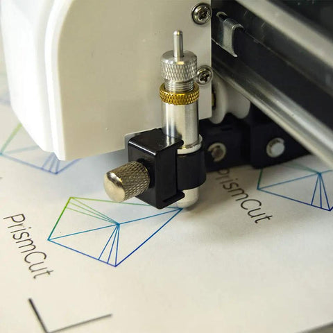 Close-up of P20 WiFi Vinyl Cutter Plotter for Home Crafting and Small Biz, showcasing precision electronic cutting on vinyl paper