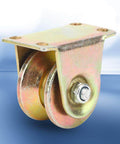 Beefy 45 Steel V Track Sliding Gate Rollers Set heavy duty industrial gate guide wheel with thick steel construction
