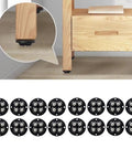 Close-up of a wooden kitchen cart with a 16 Pack Mini Caster Wheels Swivel Ball Transfer Base For Appliances underneath.