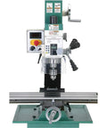 Built Like A Tank One Horsepower Mill And Drill Combo with R8 taper spindle and digital control panel for precision machining.