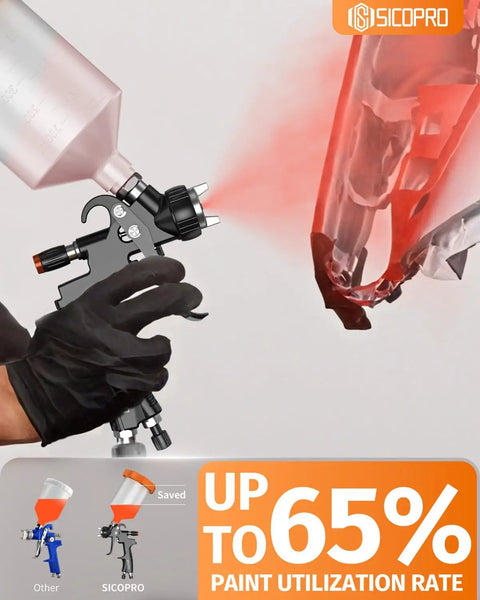 Hustle Ready Lvlp Paint Spray Gun With Built In Oil Water Catcher For Custom Rides And Wood Finishing spraying paint with high efficiency.