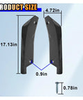 Dimensions of 2 Pack Universal Car Rear Bumper Lip Splitter Canard Diffuser With Side Fins Fenders Skirt Protector