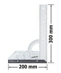 Pro Shop Grade Universal Angle And Try Square Measuring Marking And Cutting Tool Built With Heavy Duty Steel, 200x300 mm.