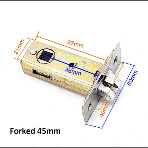 Reversible Tubular Mortice Door Latch For Internal Doors With Silent Operation Easy Install Square Spindle 45mm Backset