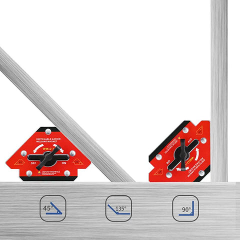 On Off Switch Magnetic Welding Clamp Heavy Duty With Strong Neodymium Ferrite Magnetic Multi Angle Arrow Design 45 90 135 Degrees