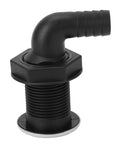 Nylon Hose Through Hull Fittings For Boats 3/4 Inch 20mm Twist Adjust Leakproof Connector, 90 Degree Black Elbow Fitting