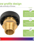 Front view of brass 3/4 in vacuum relief valve with dust cover and threaded connection