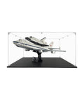 Clear Acrylic Display Case For Lego Builds With Sturdy Platform And Dustproof Lid To Flaunt Your Brick Crew showing a LEGO space shuttle model.
