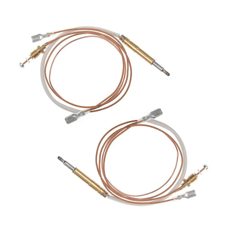 Two Timsec thermocouplers for outdoor patio heaters; copper wires with brass fittings and metal probes.