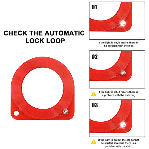 2 Pack Car Key Test Coil Induction Signal Detection Card For Anti Theft Chip Rings, Key Cylinders And Antennas, Handy Auto Locksmith Tool With 1.7 Inch Inner Diameter And 2.7 Inch Outer Diameter, red ABS ring