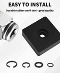 Heavy Duty Pro Grade Impact Retaining Ring Kit With O Rings And Anvil Tool For Electric And Pneumatic Wrenches 41 Piece Set Of Friction Rings In Three Eighths And One Half Inch Sizes Carbon Steel And Rubber Sealing For A Tight Fit.