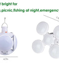 Solar Camping Lantern With Remote And USB Tent Light For Emergencies On The Go, collapsible with dimensions shown