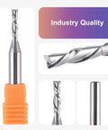 SpeTool 5-piece down-cut spiral router bit set, 1/4 inch shank, 1/8 inch cutting diameter, carbide bits for wood milling