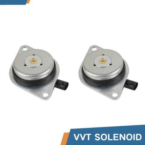 VVT Solenoid Intake and Exhaust 2 Piece Kit for Chevy Cruze Limited Sonic Trax Volt Buick Encore Cadillac ELR 1.4L L4 2011 to 2021 Replaces 918005 55562223 TS1016 VVT183 showing two metal solenoid components on white background.
