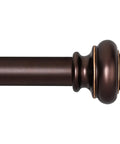 Bronze Heavy Duty Curtain Rods Set 28 to 48 Inches With Classic Finials, close-up of finial detail on adjustable window rod